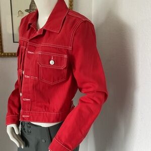 Lola Hudson Los Angles red denim jacket